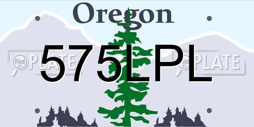 575LPL Oregon License Plate