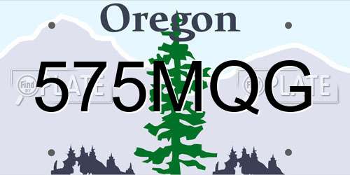 575MQG Oregon License Plate