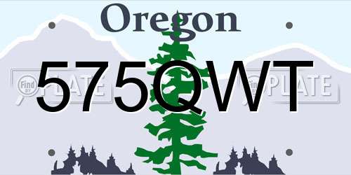 575QWT Oregon License Plate