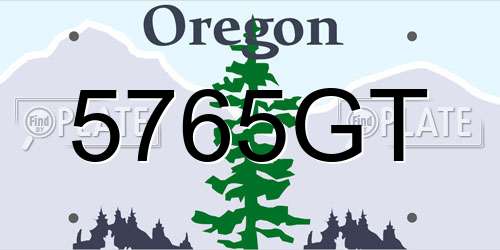 5765GT Oregon License Plate