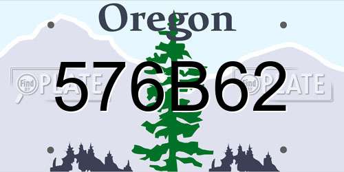 576B62 Oregon License Plate