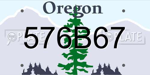 576B67 Oregon License Plate