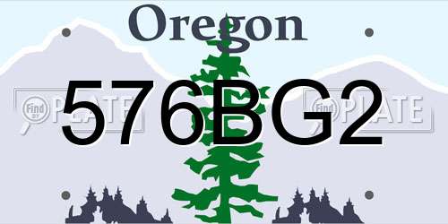 576BG2 Oregon License Plate
