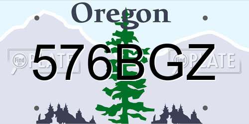 576BGZ Oregon License Plate