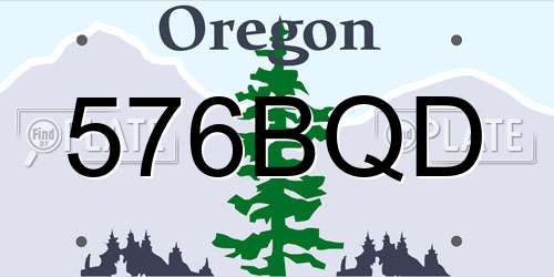 576BQD Oregon License Plate
