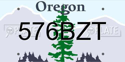 576BZT Oregon License Plate