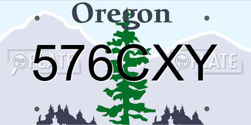 576CXY Oregon License Plate