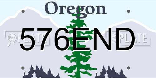 576END Oregon License Plate