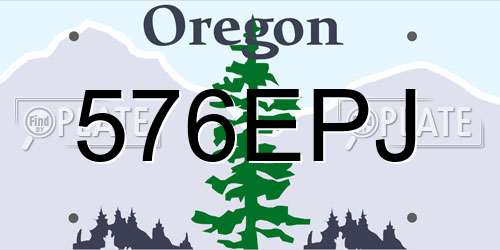 576EPJ Oregon License Plate