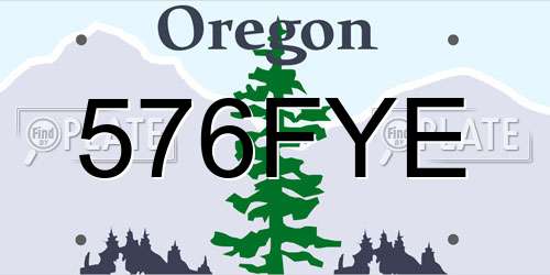576FYE Oregon License Plate