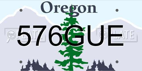 576GUE Oregon License Plate
