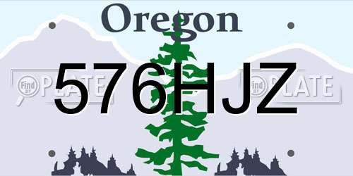 576HJZ Oregon License Plate