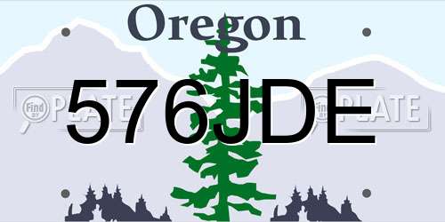 576JDE Oregon License Plate