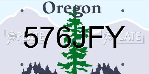 576JFY Oregon License Plate