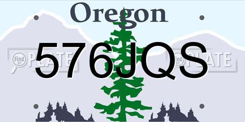 576JQS Oregon License Plate