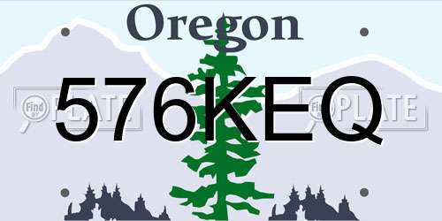 576KEQ Oregon License Plate