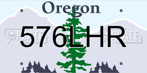 576LHR Oregon License Plate