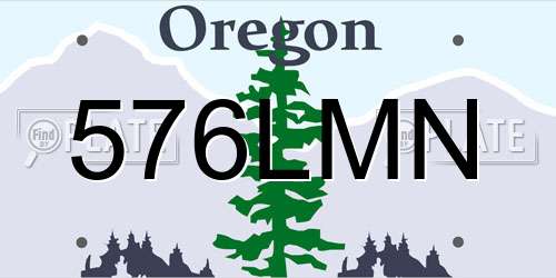576LMN Oregon License Plate