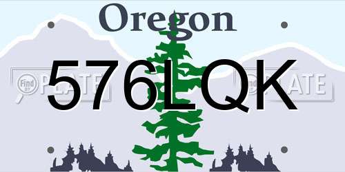 576LQK Oregon License Plate