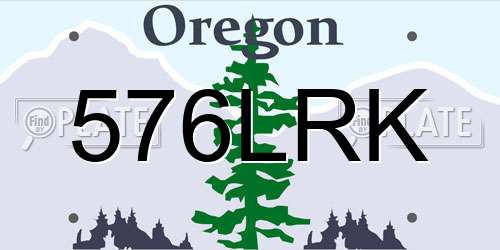 576LRK Oregon License Plate