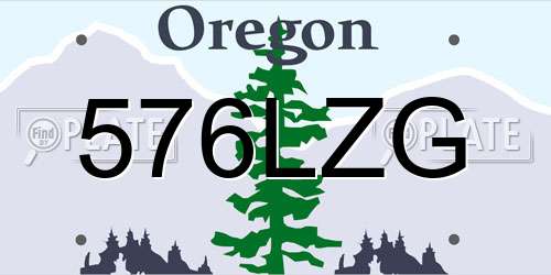576LZG Oregon License Plate