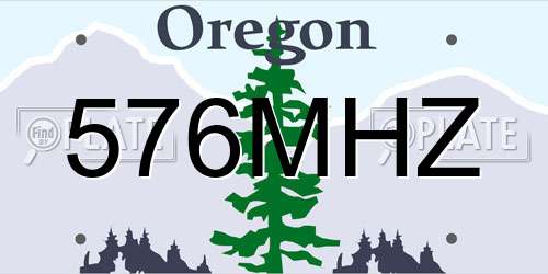 576MHZ Oregon License Plate