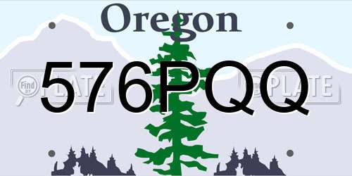 576PQQ Oregon License Plate