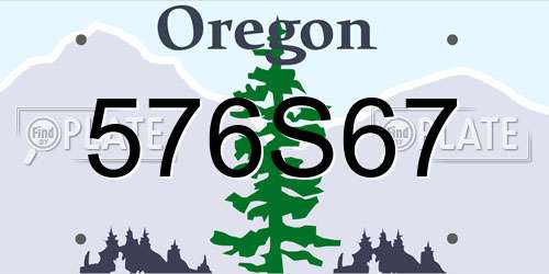 576S67 Oregon License Plate