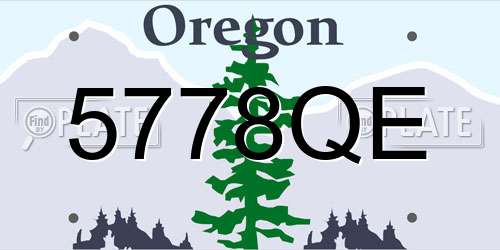 5778QE Oregon License Plate