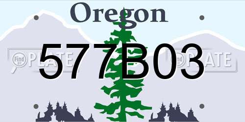 577B03 Oregon License Plate