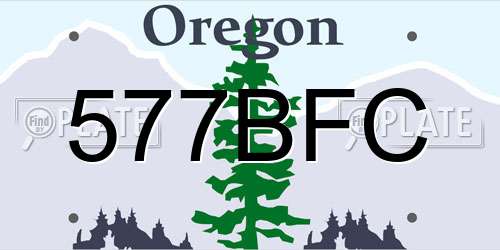 577BFC Oregon License Plate