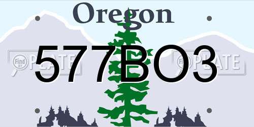 577BO3 Oregon License Plate