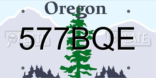 577BQE Oregon License Plate