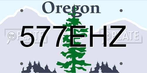577EHZ Oregon License Plate