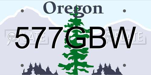 577GBW Oregon License Plate