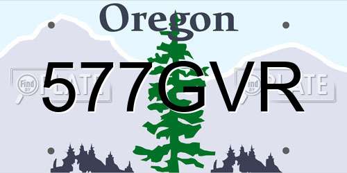 577GVR Oregon License Plate