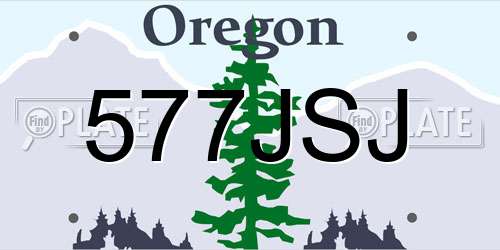 577JSJ Oregon License Plate