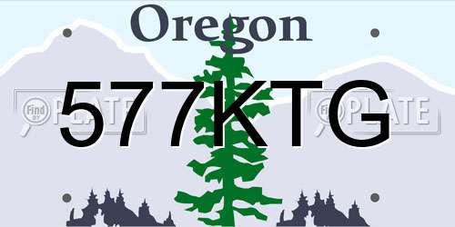 577KTG Oregon License Plate