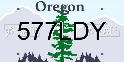 577LDY Oregon License Plate