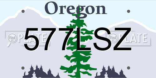 577LSZ Oregon License Plate