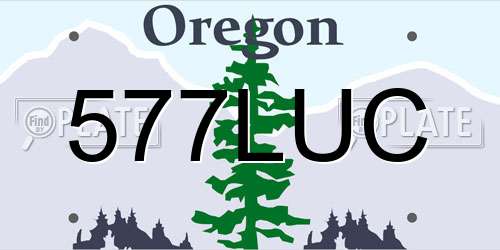 577LUC Oregon License Plate