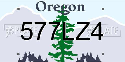 577LZ4 Oregon License Plate