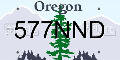 577NND Oregon License Plate