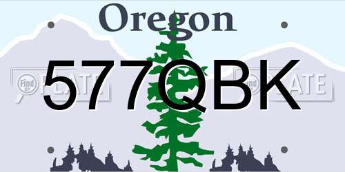 577QBK Oregon License Plate