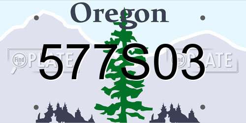 577S03 Oregon License Plate
