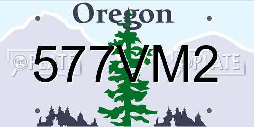 577VM2 Oregon License Plate
