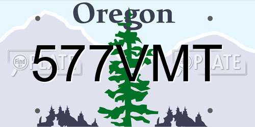 577VMT Oregon License Plate