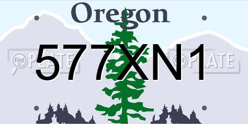 577XN1 Oregon License Plate