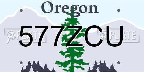 577ZCU Oregon License Plate