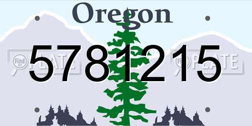 5781215 Oregon License Plate
